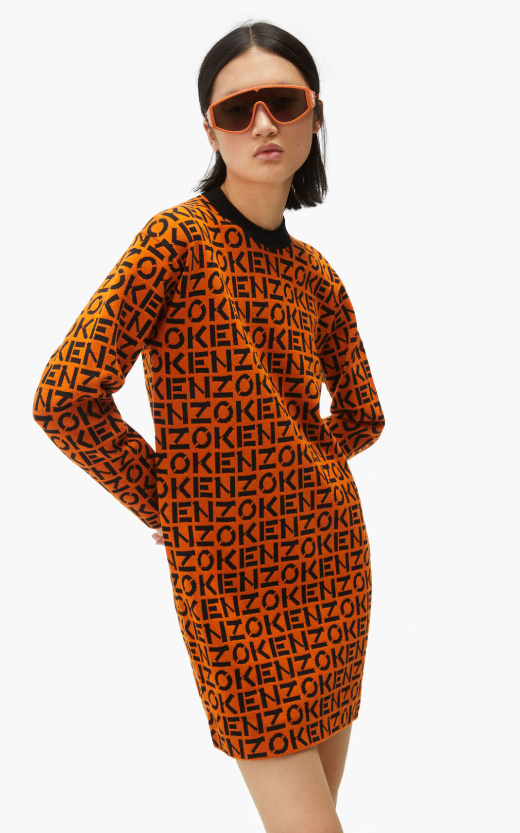 Kenzo Sport monogrammed Kjole Dame - Dyb Orange DK-165844